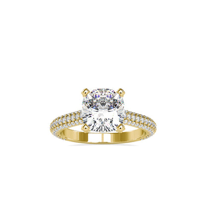 Minerva Cushion Stone Diamond Ring Yellow gold