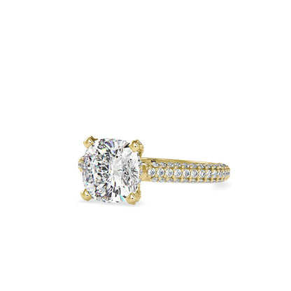 Minerva Cushion Stone Diamond Ring Yellow gold