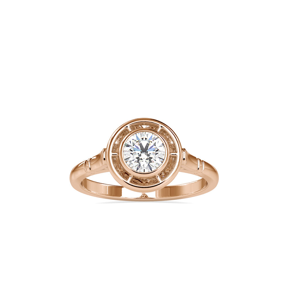 Simply Princy Round Diamond Ring Rose gold