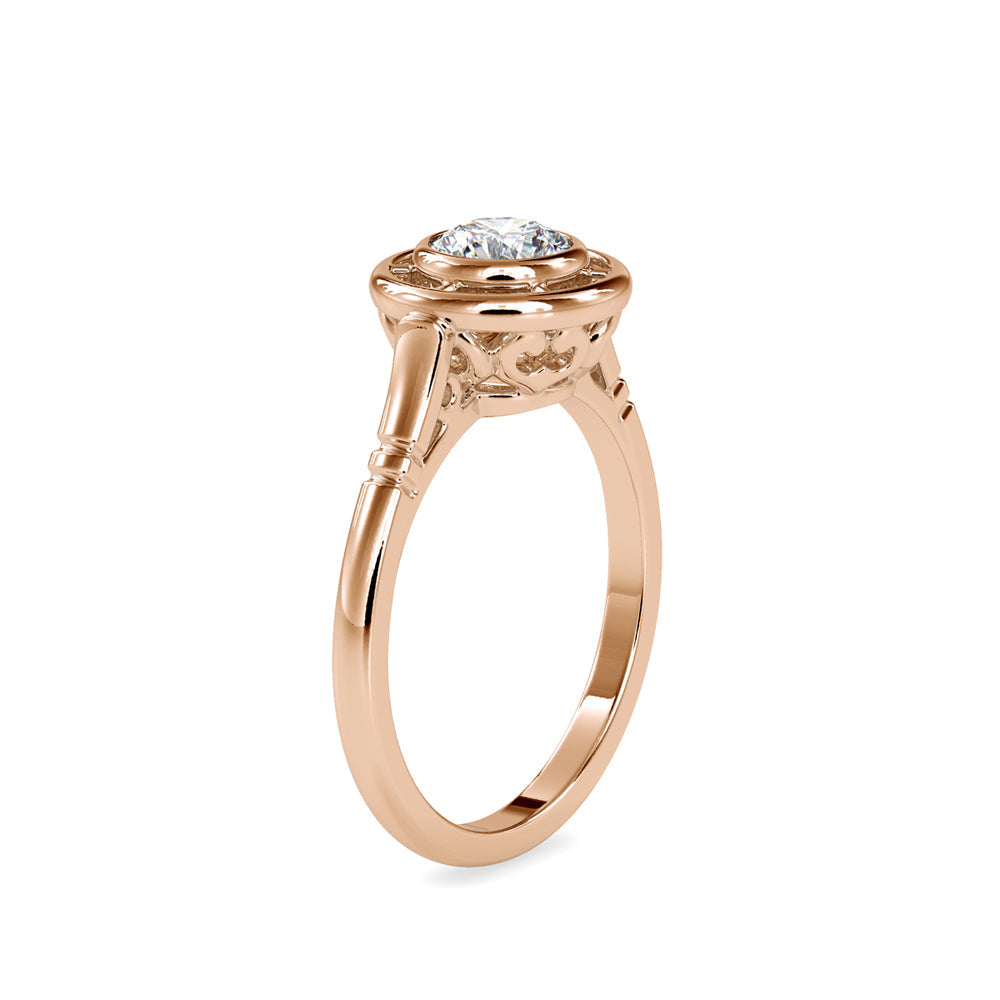 Simply Princy Round Diamond Ring Rose gold