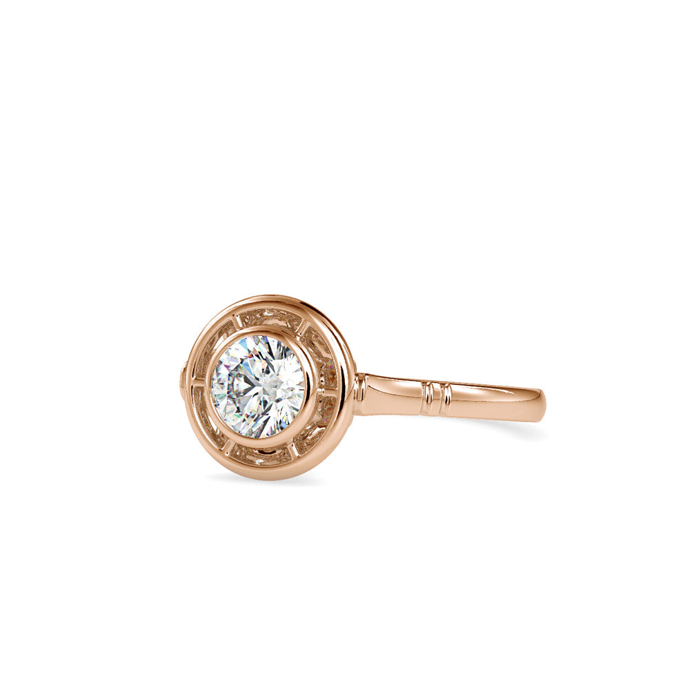 Simply Princy Round Diamond Ring Rose gold