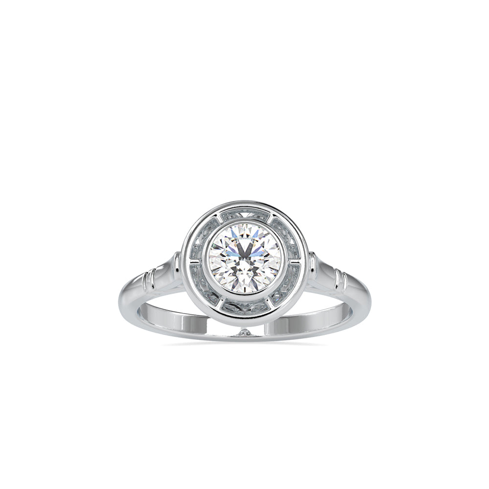 Simply Princy Round Diamond Ring White gold