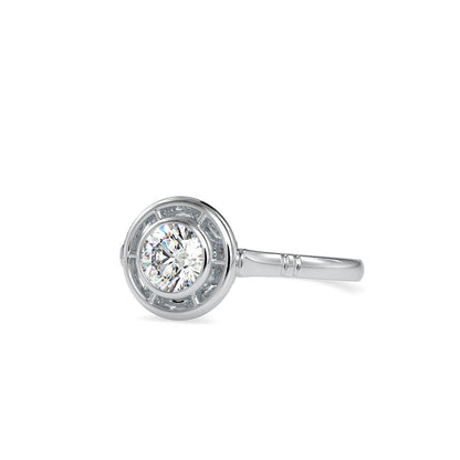 Simply Princy Round Diamond Ring White gold