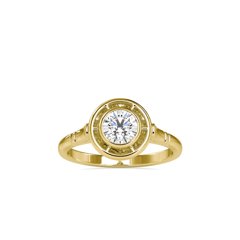 Simply Princy Round Diamond Ring Yellow gold