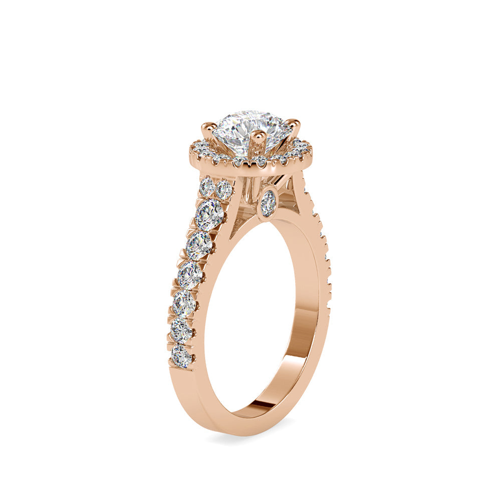 Agile Halo Stone Diamond Ring Rose gold