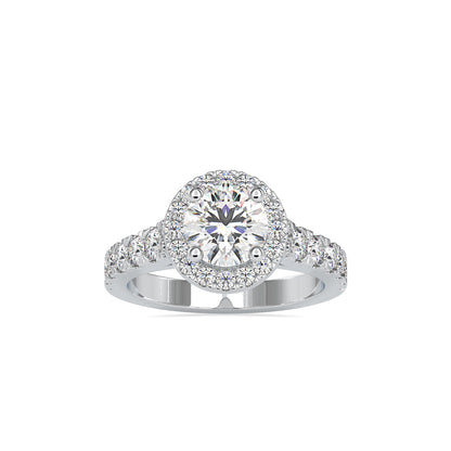 Agile Halo Stone Diamond Ring White gold