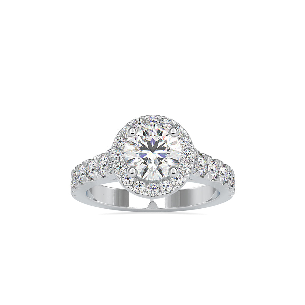 Agile Halo Stone Diamond Ring Platinum