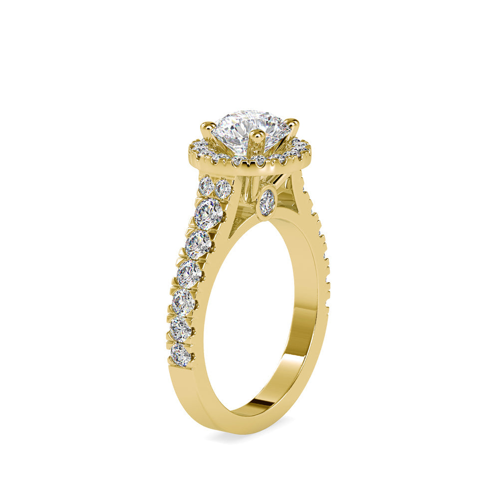 Agile Halo Stone Diamond Ring Yellow gold