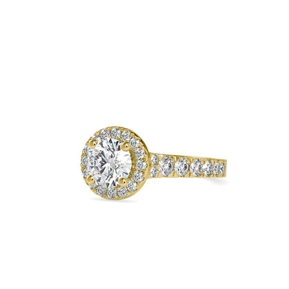 Agile Halo Stone Diamond Ring Yellow gold