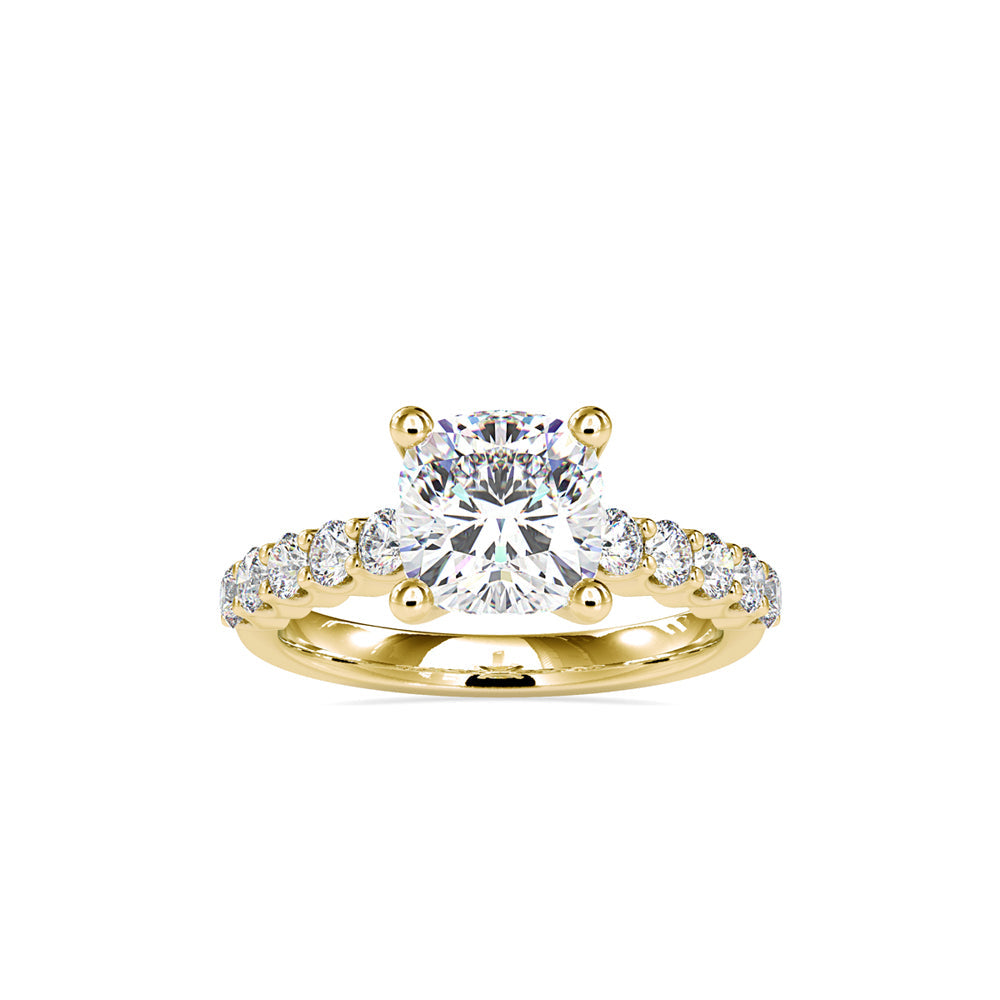 Celestial Cushion Diamond Ring Yellow gold