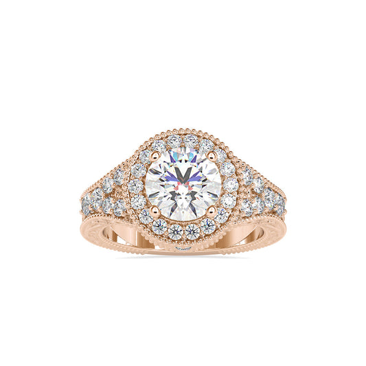 Majesty Halo Diamond Ring Rose gold