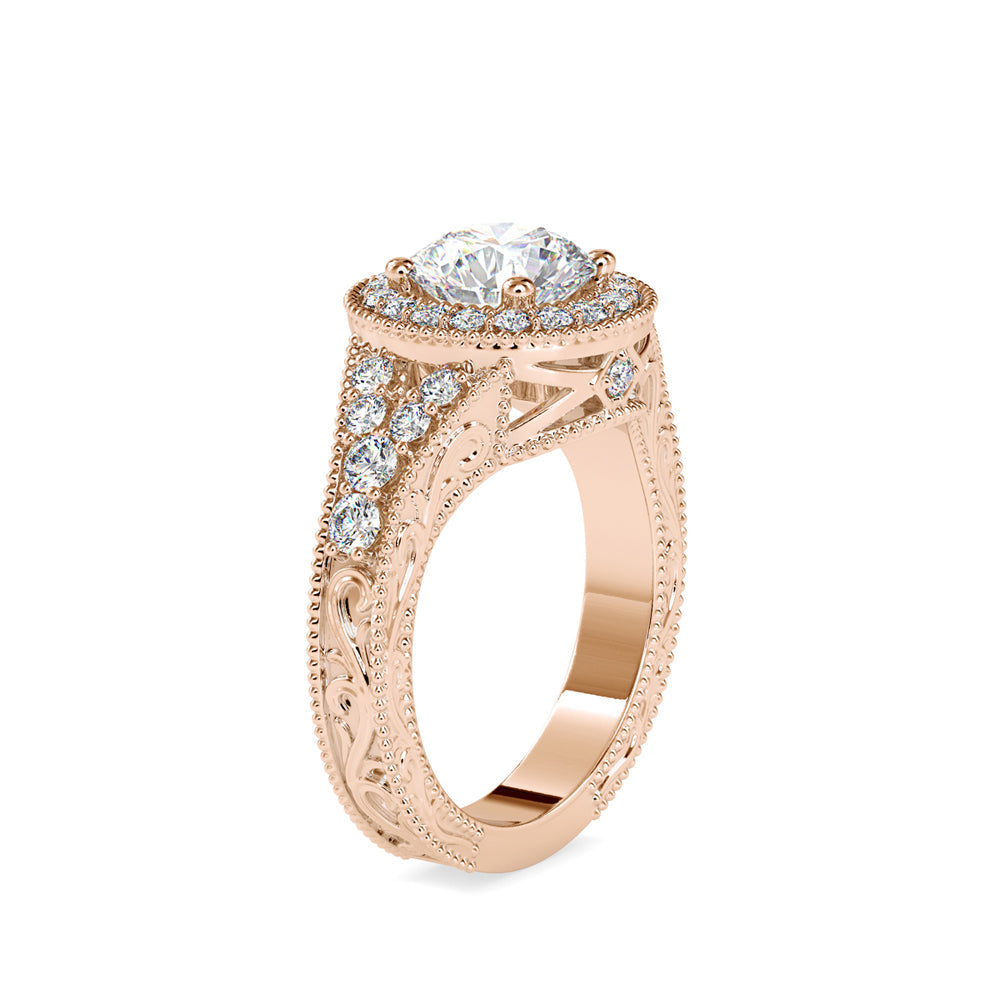 Majesty Halo Diamond Ring Rose gold