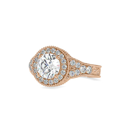 Majesty Halo Diamond Ring Rose gold