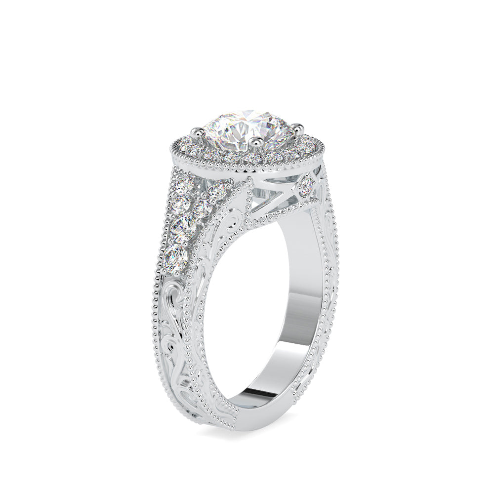 Majesty Halo Diamond Ring White gold