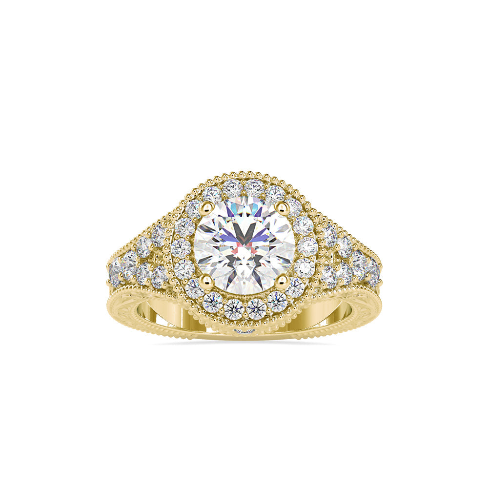 Majesty Halo Diamond Ring Yellow gold