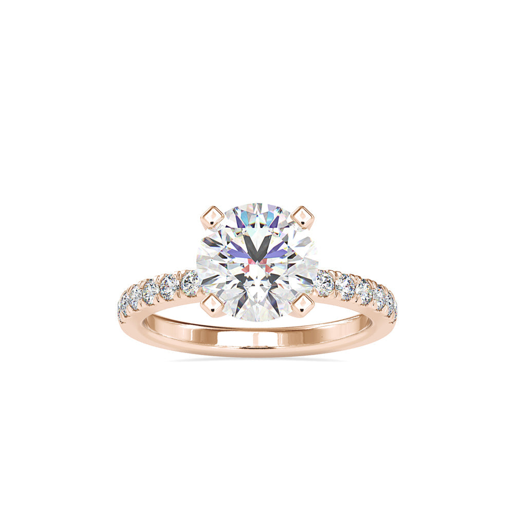 Mary Prong Diamond Ring Rose gold