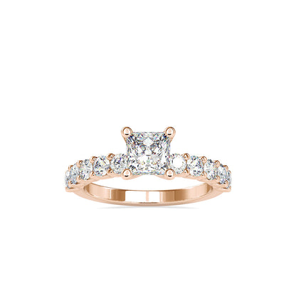 Princess Prong Diamond Ring Rose gold