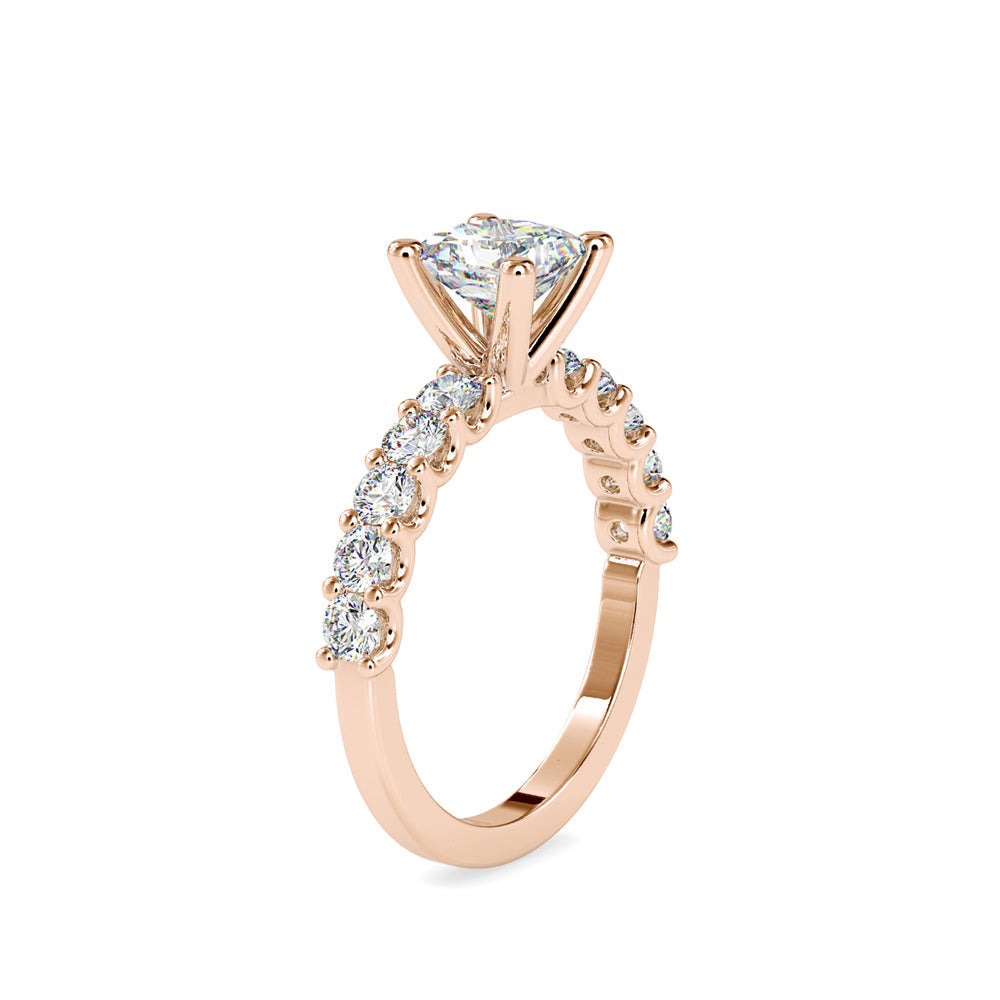 Princess Prong Diamond Ring Rose gold