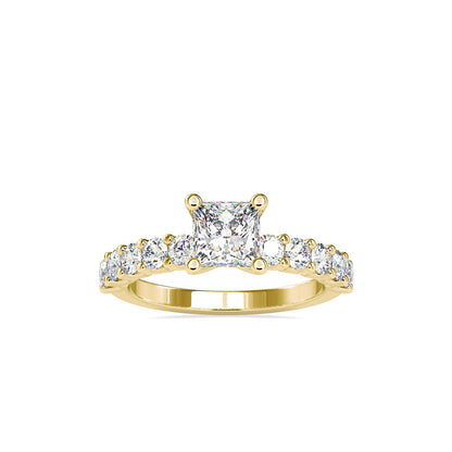 Princess Prong Diamond Ring Yellow gold