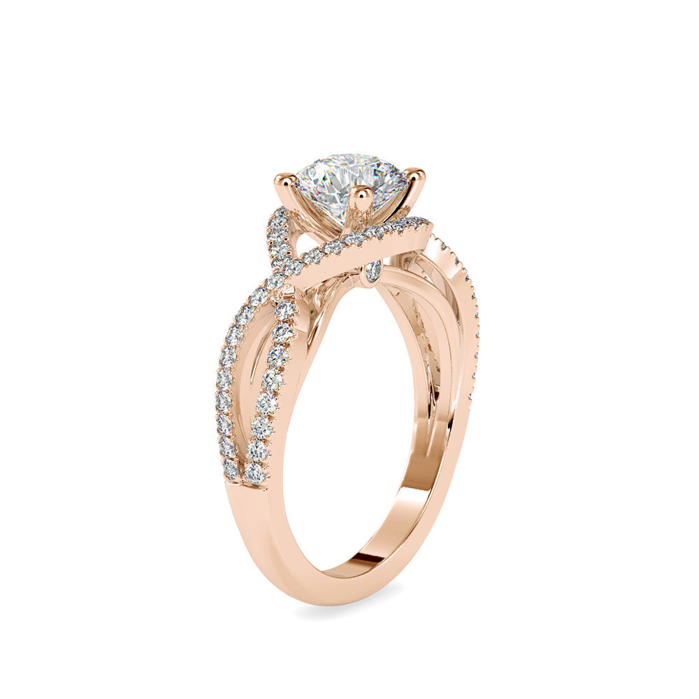 Infinity Prong Diamond Ring Rose gold