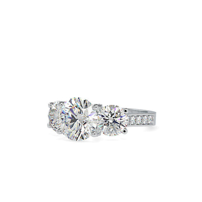 Daisy 3 Stone Diamond Engagement Ring Platinum