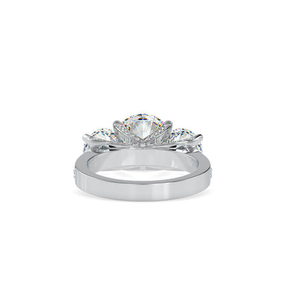 Daisy 3 Stone Diamond Engagement Ring White gold