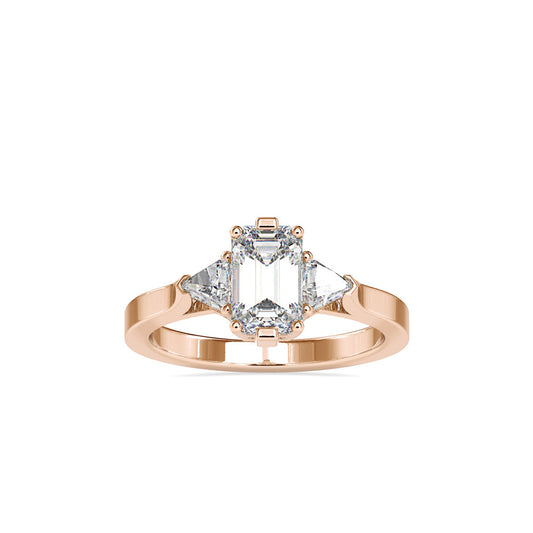 Ryland Emerald Diamond Engagement Ring Rose gold