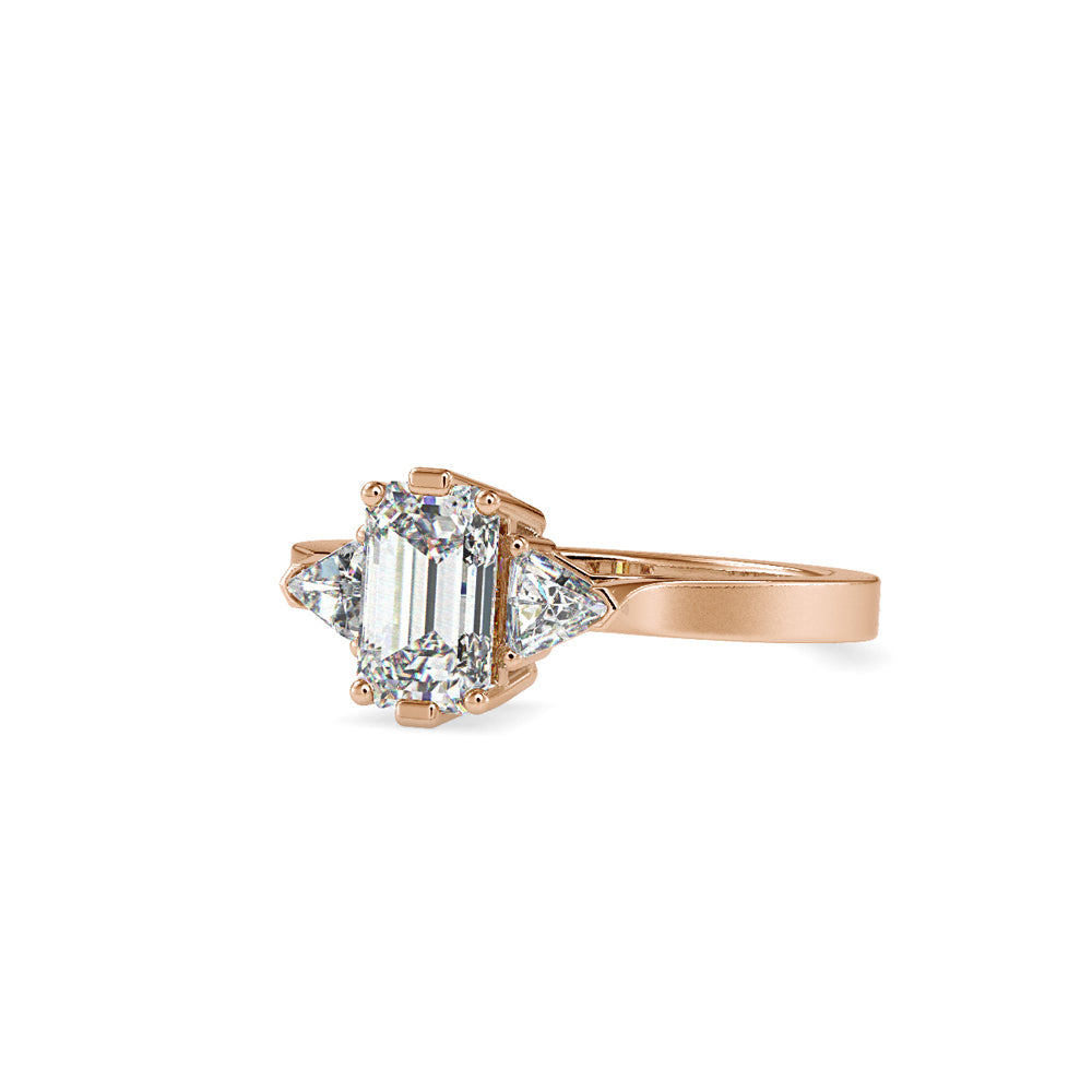 Ryland Emerald Diamond Engagement Ring Rose gold