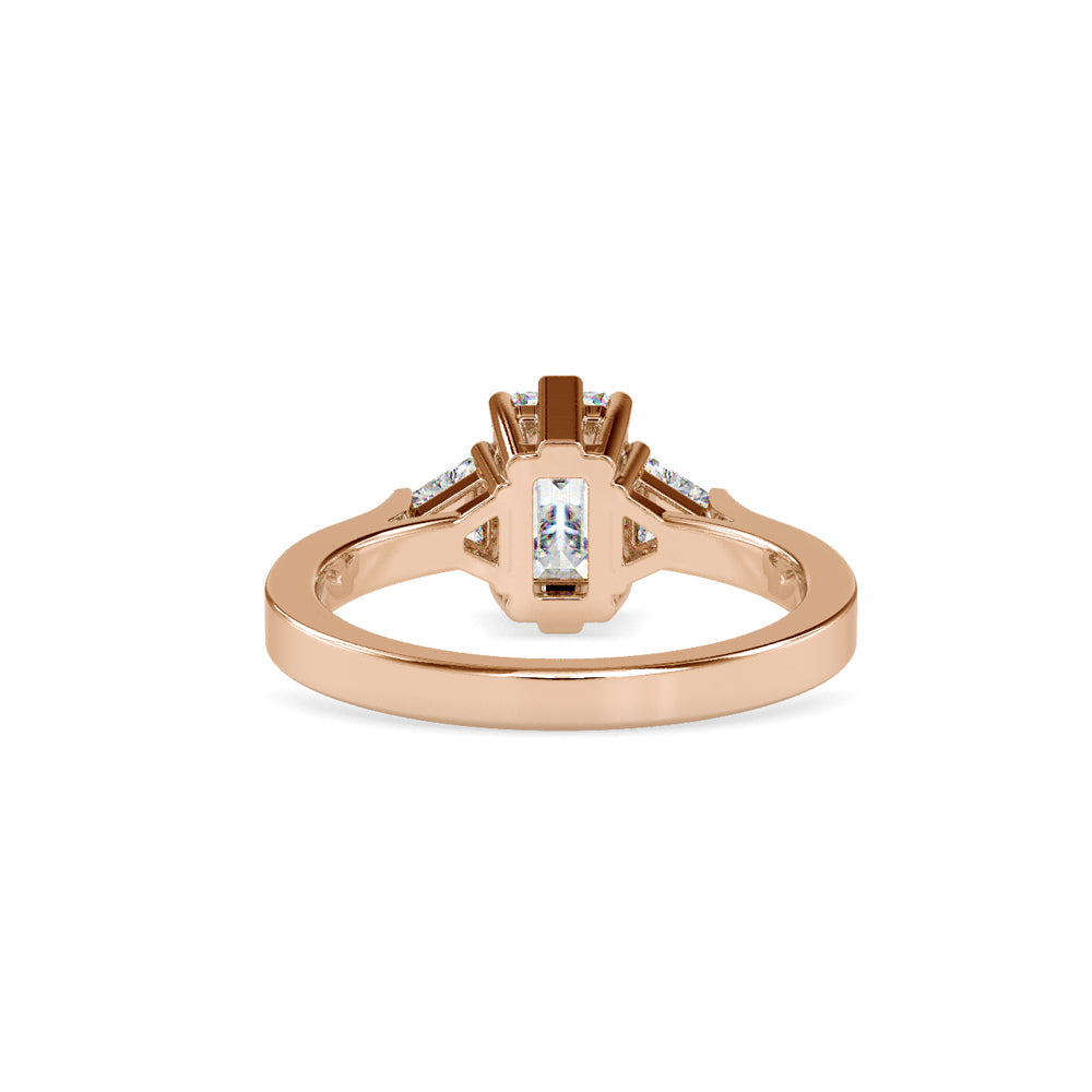 Ryland Emerald Diamond Engagement Ring Rose gold