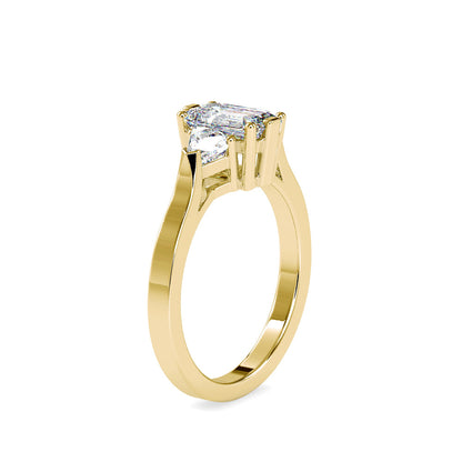 Ryland Emerald Diamond Engagement Ring Yellow gold