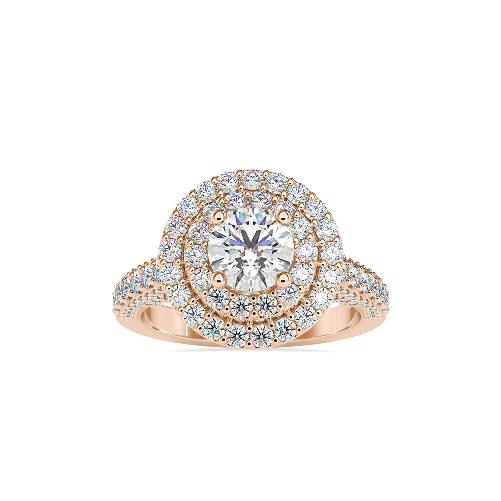 Orion Round Diamond Engagement Ring Rose gold