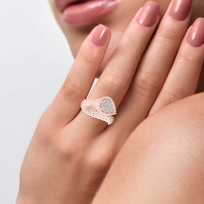 Diamond Fleur Engagement Ring Rose gold