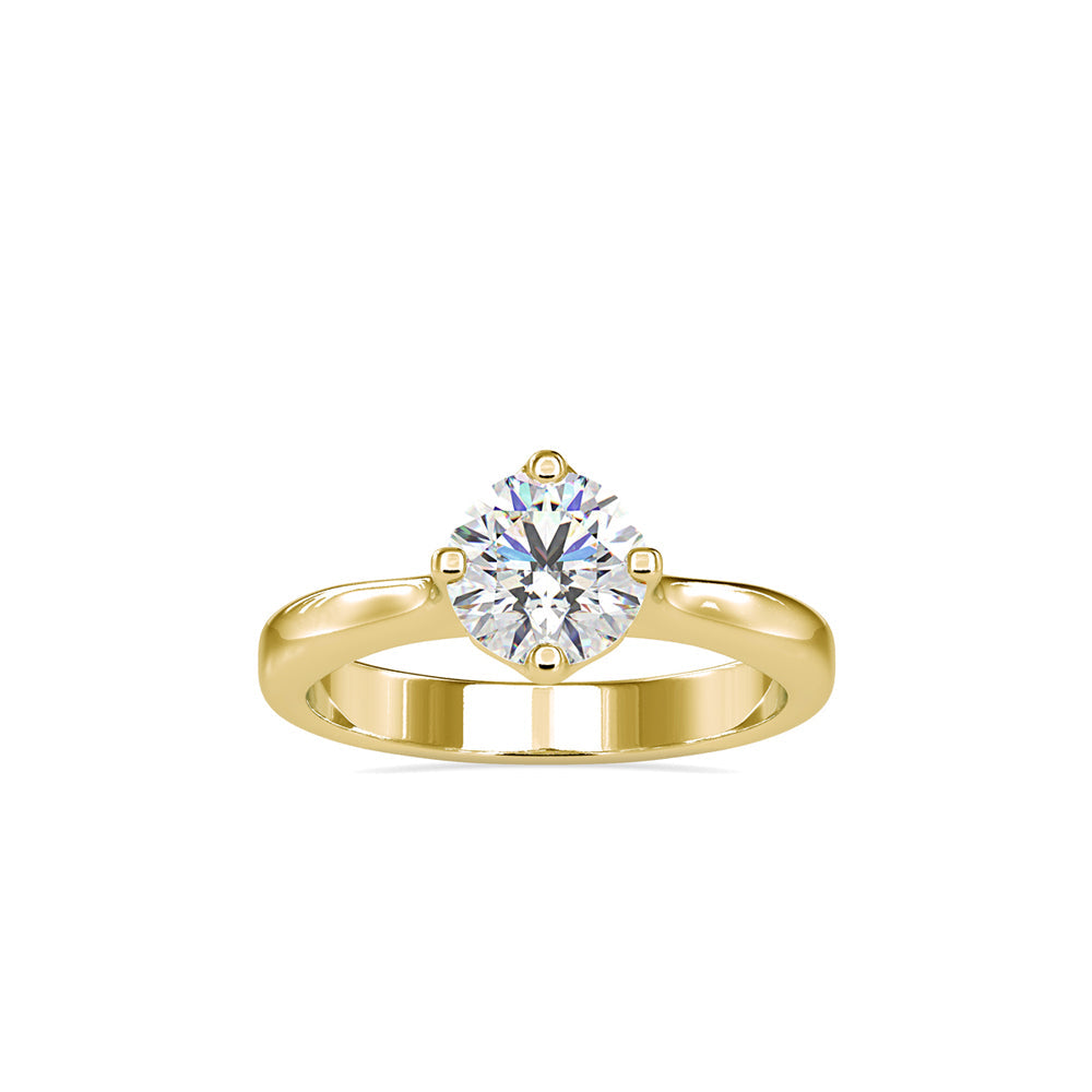 Speckle Soliataire Diamond Prong Ring Yellow gold