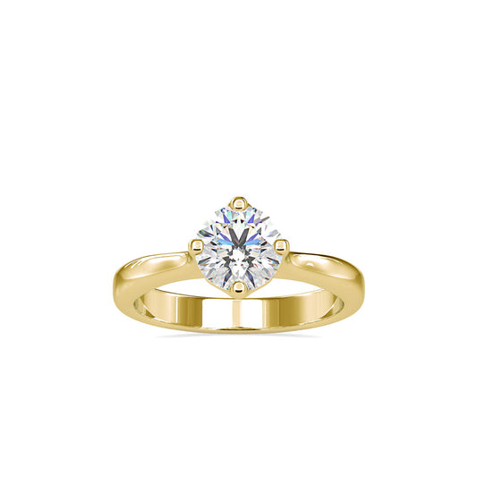 Speckle Soliataire Diamond Prong Ring Yellow gold