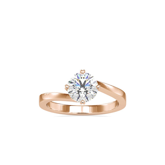 Curvy white stone Diamond Ring Rose gold