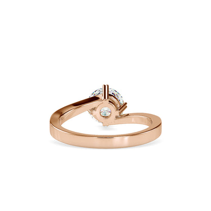 Curvy white stone Diamond Ring Rose gold