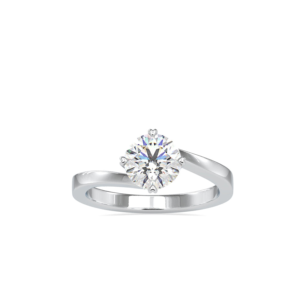 Curvy white stone Diamond Ring White gold