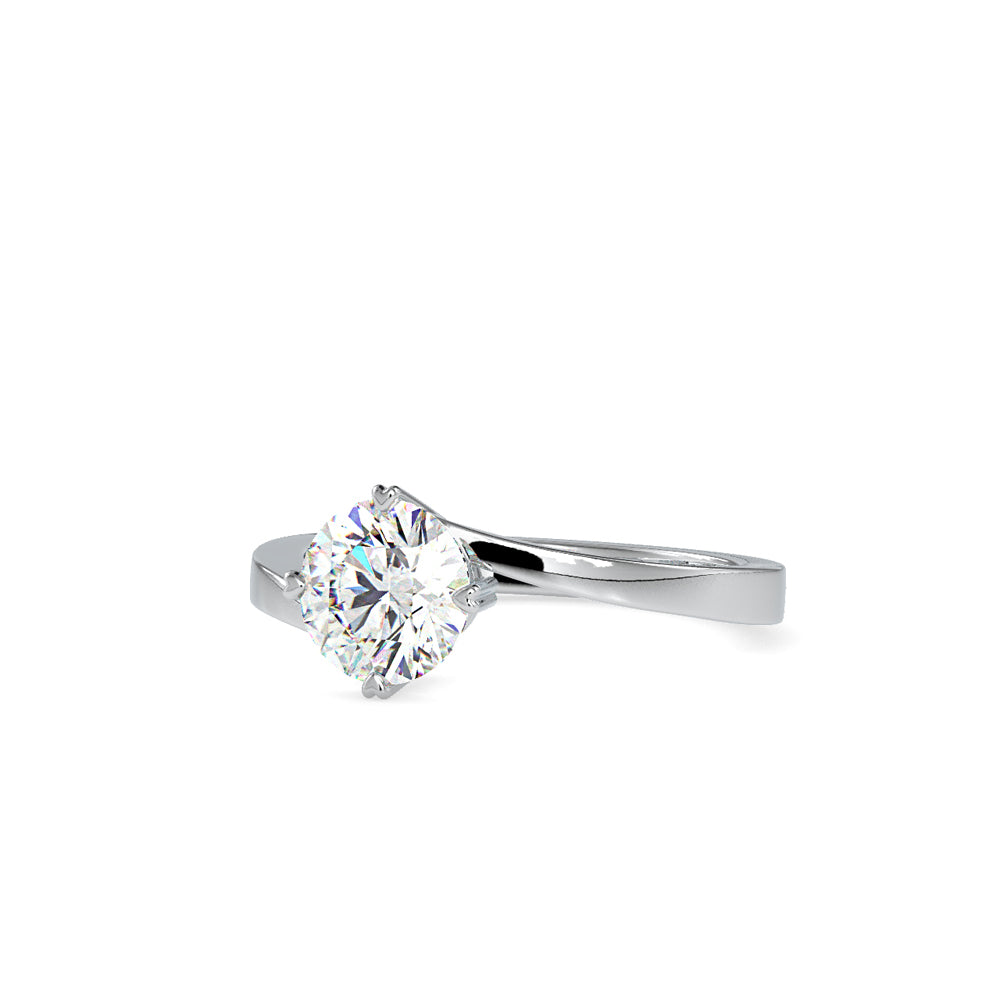 Curvy white stone Diamond Ring White gold