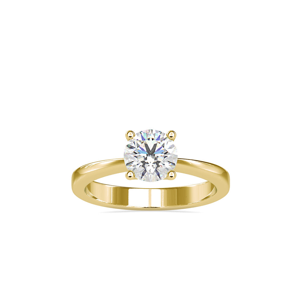 White stone Diamond Ring Yellow gold