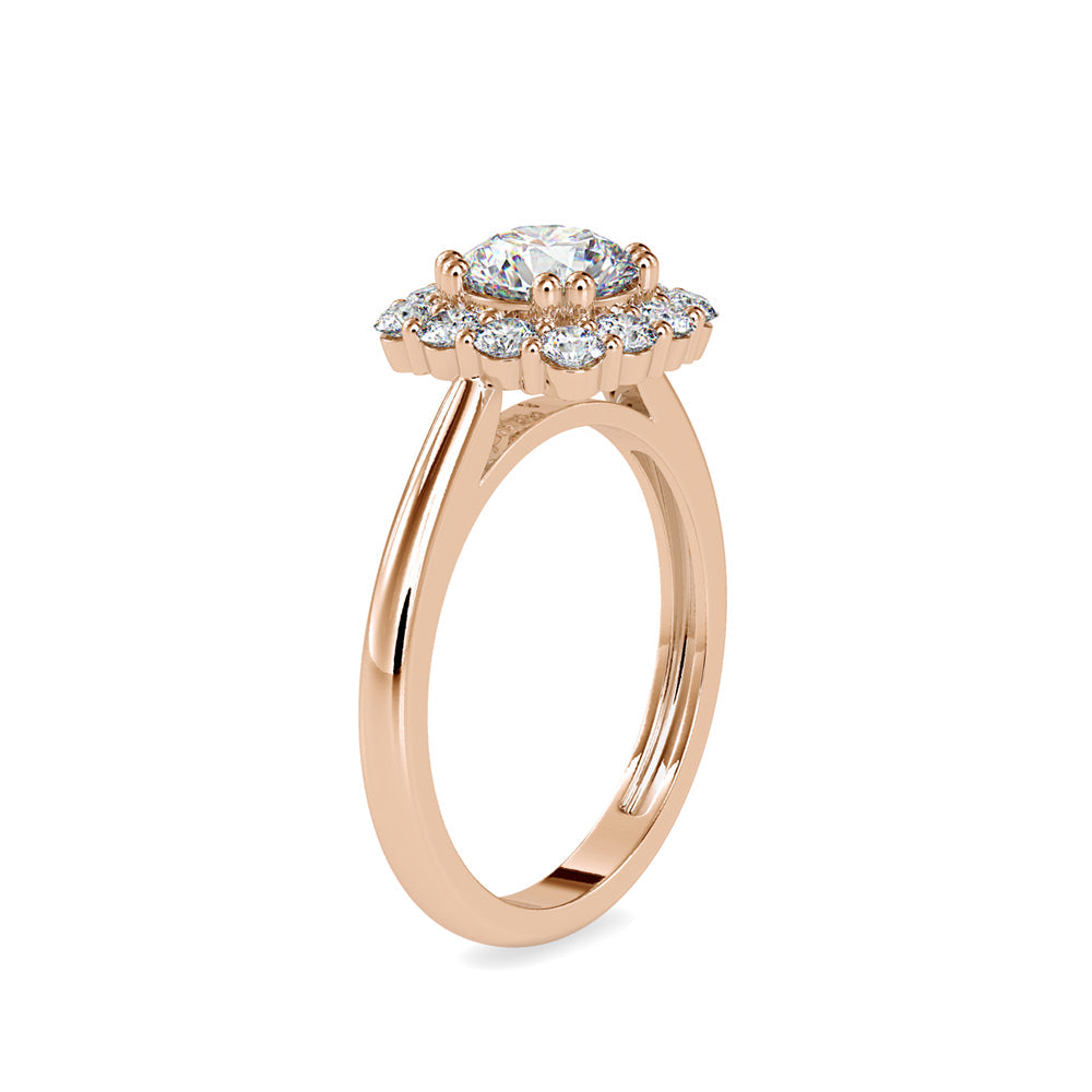 Rapture Halo Diamond Ring Rose gold