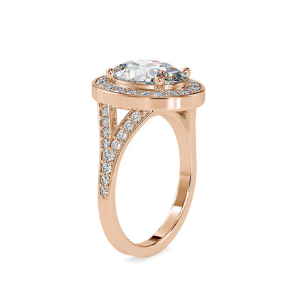 Halo Sparkling Diamond Engagement Ring Rose gold