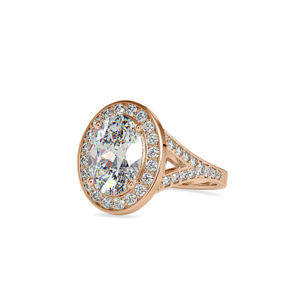 Halo Sparkling Diamond Engagement Ring Rose gold