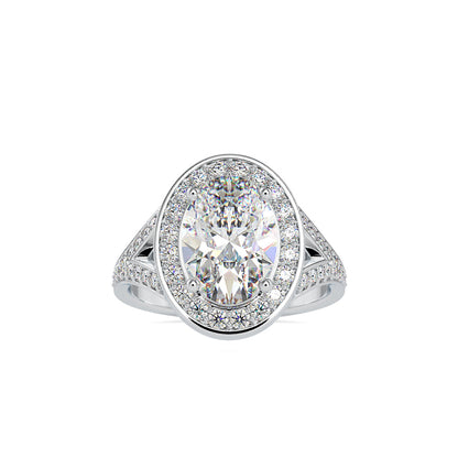 Halo Sparkling Diamond Engagement Ring Platinum