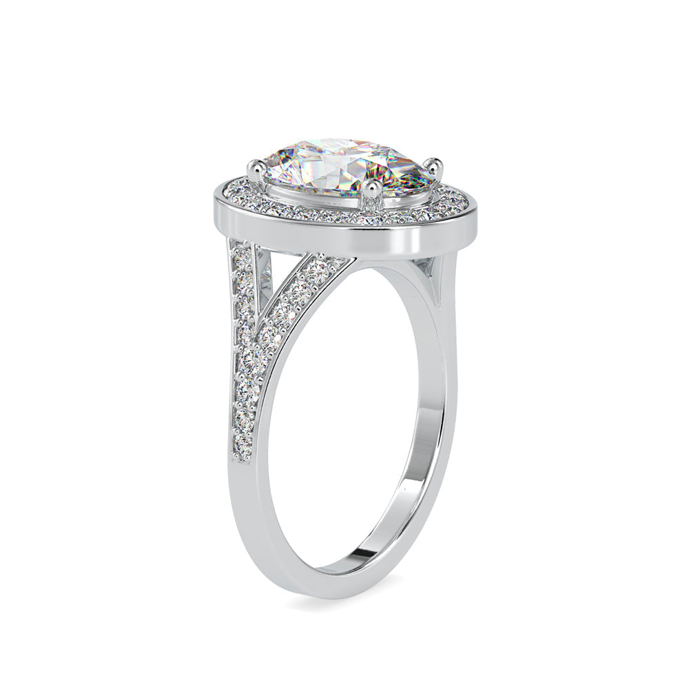 Halo Sparkling Diamond Engagement Ring Platinum