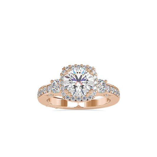 Heaven Halo Queen Diamond Ring Rose gold