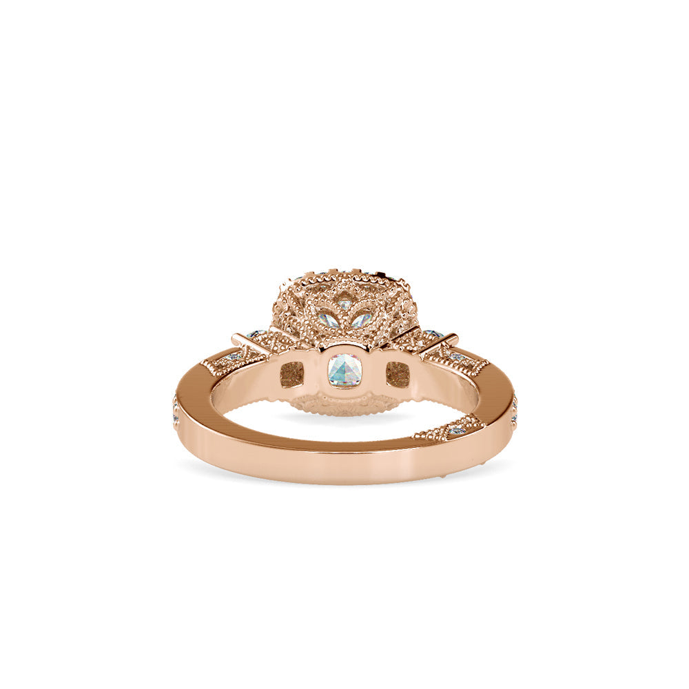 Heaven Halo Queen Diamond Ring Rose gold