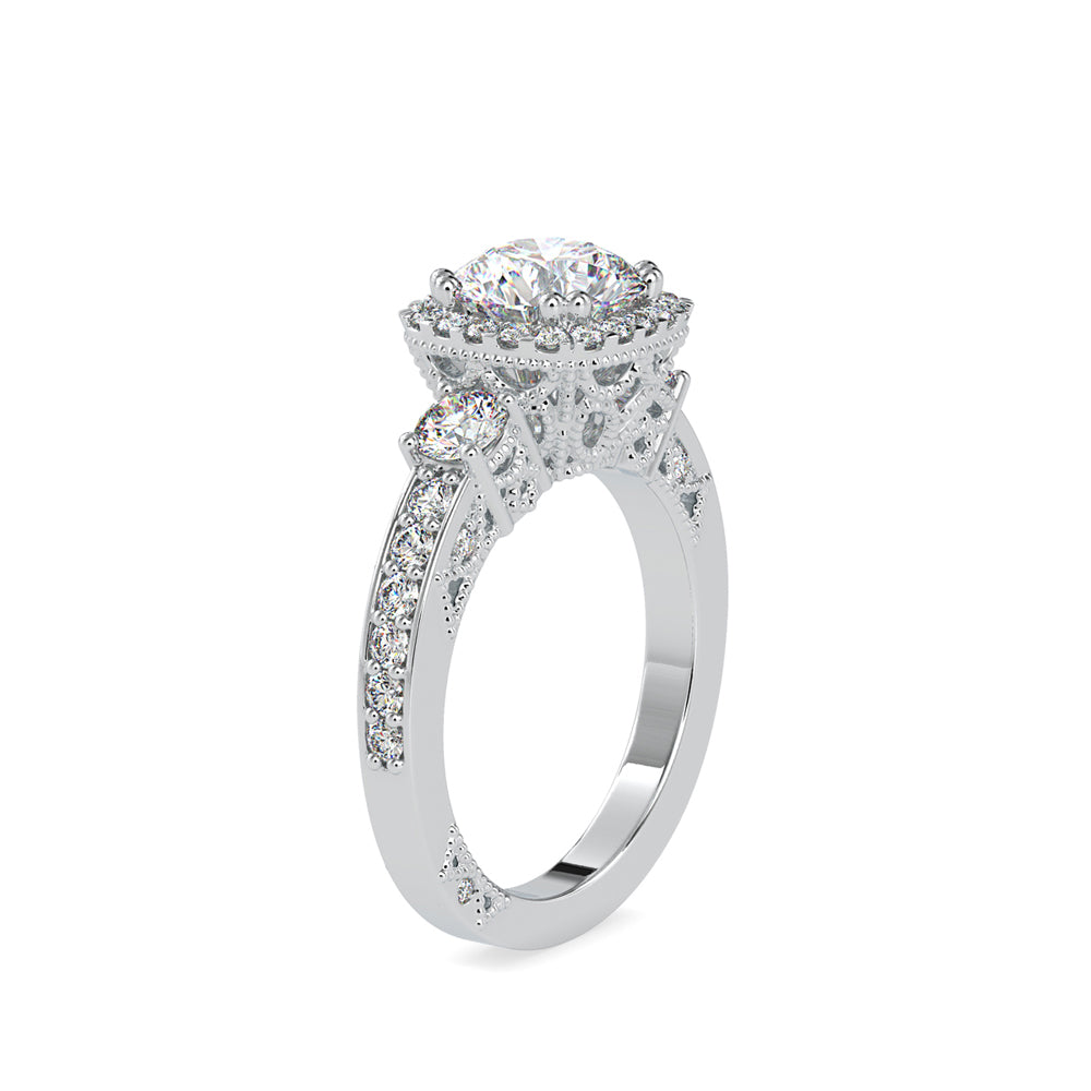 Heaven Halo Queen Diamond Ring Platinum