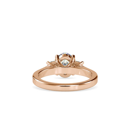 Oval 3 Stone Diamond Engagement Ring Rose gold