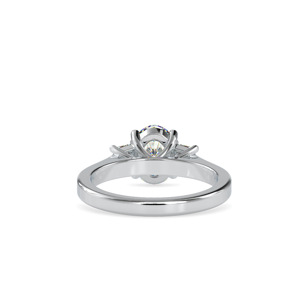 Oval 3 Stone Diamond Engagement Ring White gold