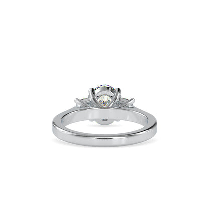 Oval 3 Stone Diamond Engagement Ring White gold